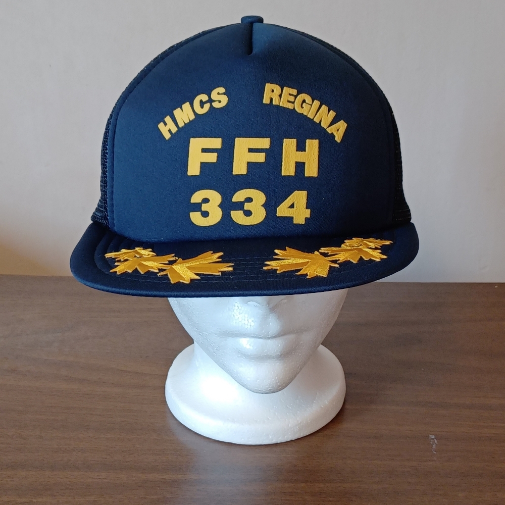 Vintage 1990s KP Caps HMCS Regina FFH 334 Trucker Hat Ball Cap Snapback
